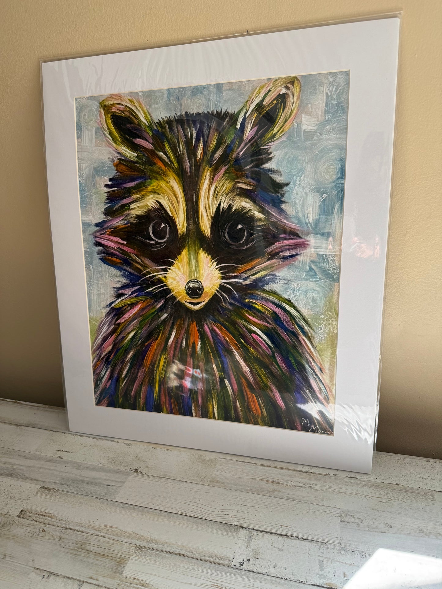 Raccoon: Oil on Canvas Painting